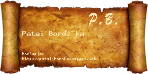 Patai Boróka névjegykártya